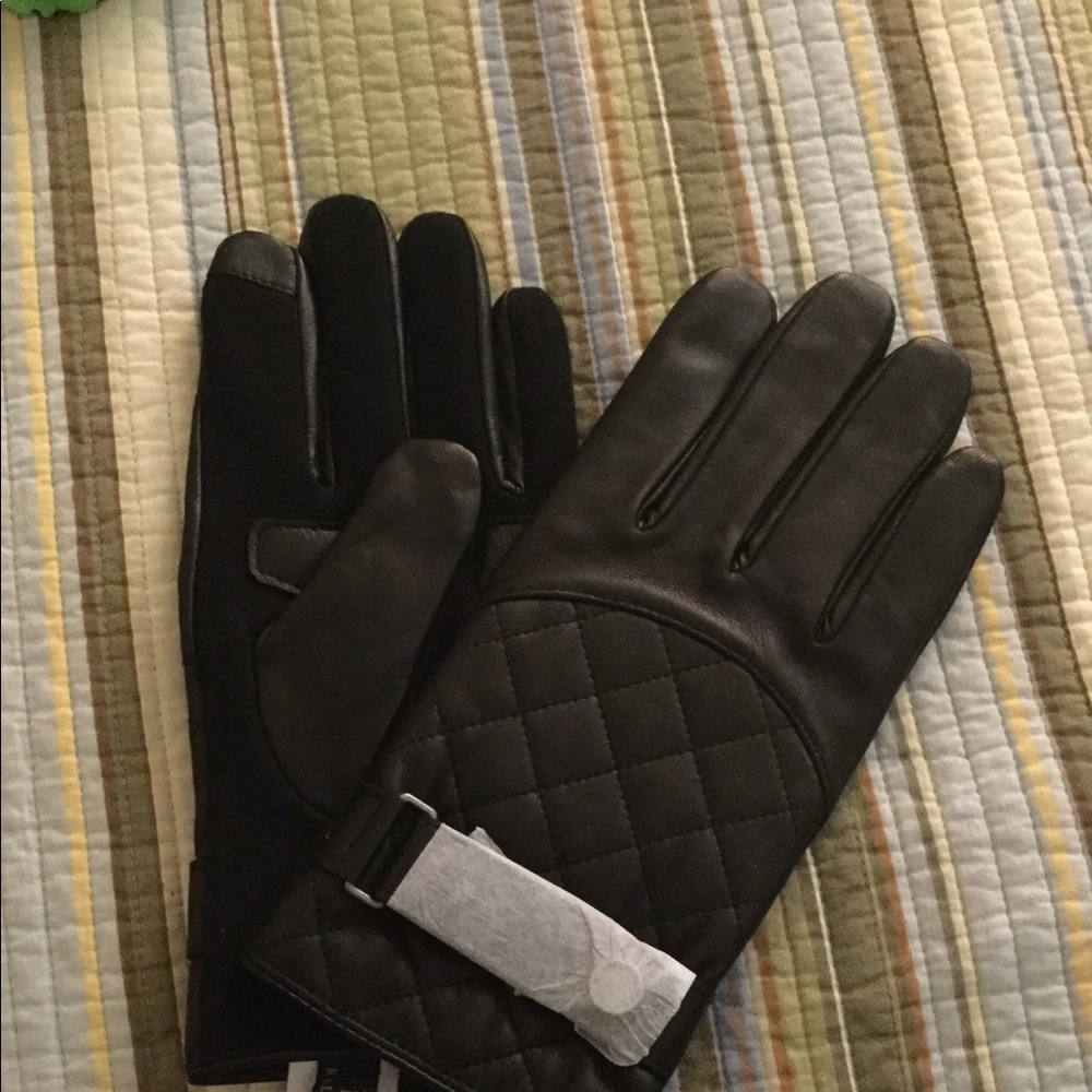 Ralph Lauren polo leather gloves black size large